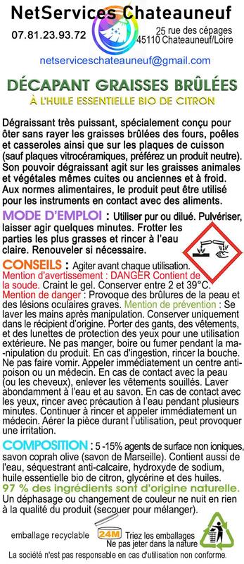 Description du produit détaillée : Décapant Graisses Brulées